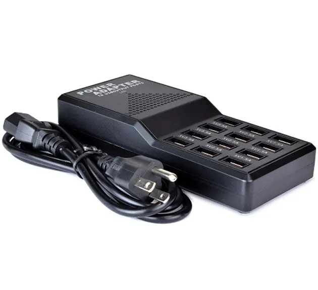 12-Port 12 Amp USB Fast Charging Power Adapter