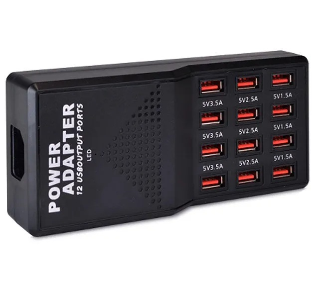 12-Port 12 Amp USB Fast Charging Power Adapter