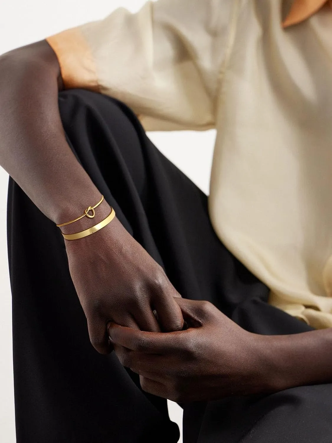 14k Gold Plated Bracelet Stack for Women & Men Cuff Love Knot Bangles Matching Bracelets Gold Jewelry Gifts for Best Friend