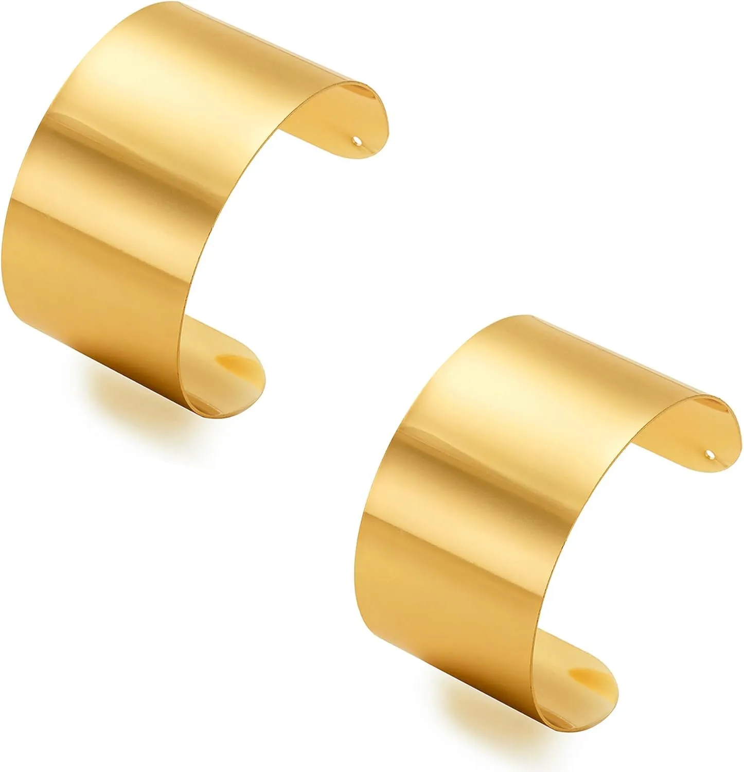 2 Pcs Cuff Bangle Bracelet for Women Men Wide Open Cuff Bracelets Sliver Gold Adjustable Wrist Cuff Wrap Bracelets