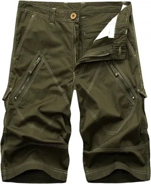 2024 Mens Cargo Shorts Casual Classic fit Athletic Workout Summer Shorts Outdoor Hiking Shorts for Men with Zipper Pockets