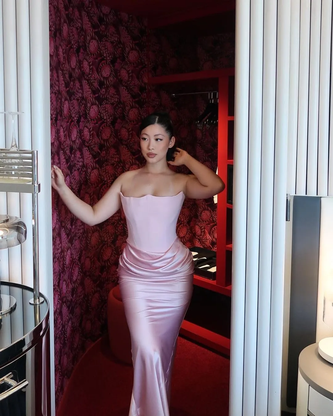 2025 New Year Prom Party Dresses Sexy Long Strapless Corset Cocktai Dress Pink Satin Maxi Elegant Evening Dress