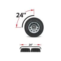 24" OEM Replacement Double-Braced Mount Stainless Steel Quarter Fender with Tube Arms