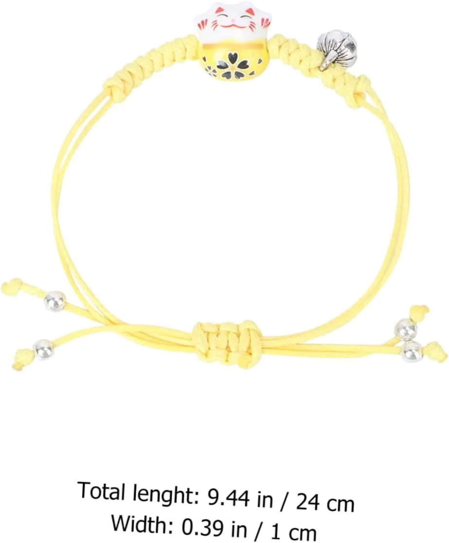 2pcs Ceramic Charm Bracelet Simple Style Bangle Hand-woven Wrist Chain Creative Woven Bracelet
