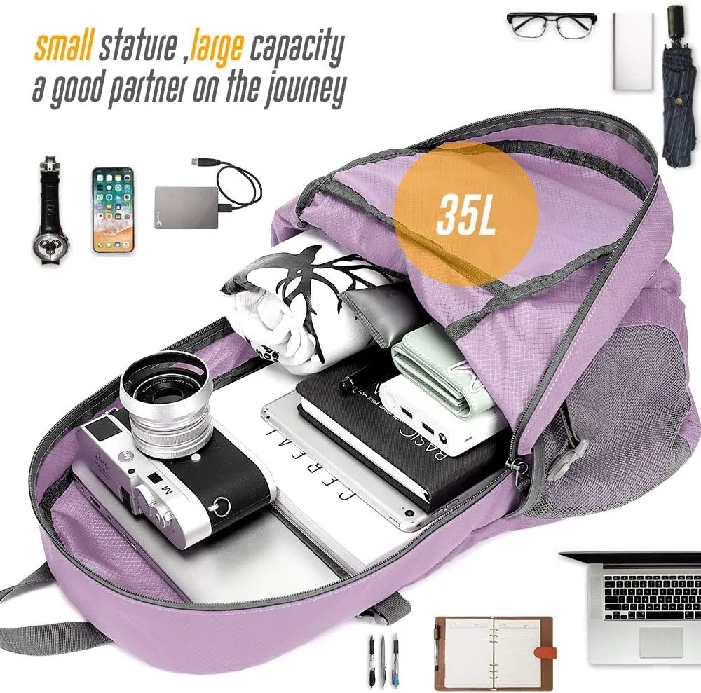 35L Lightweight Packable Backpack Waterproof Durable Hiking Travel Backpack Daypack