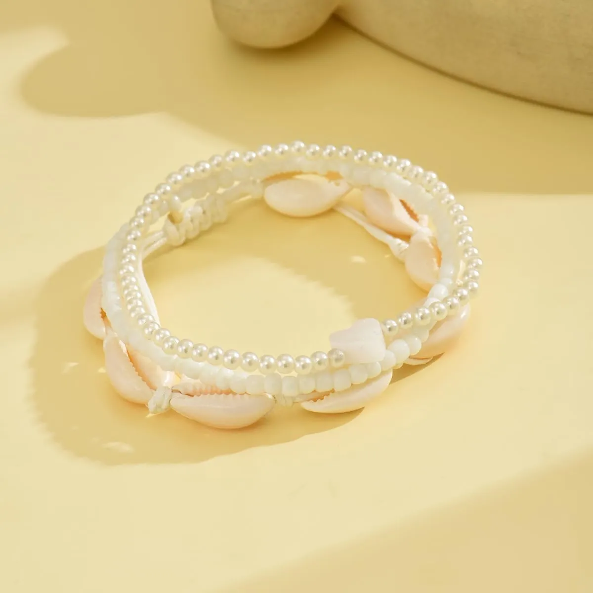 3PCS Boho Anklets for Women Summer Beach Women's Ankle Bracelets Beaded Anklet Bracelet Waterproof Beach Anklets Shell Starfish Anklet Foot Chain Jewelry for Women