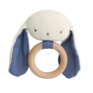 Alimrose Baby Bunny Teether Rattle Chambray