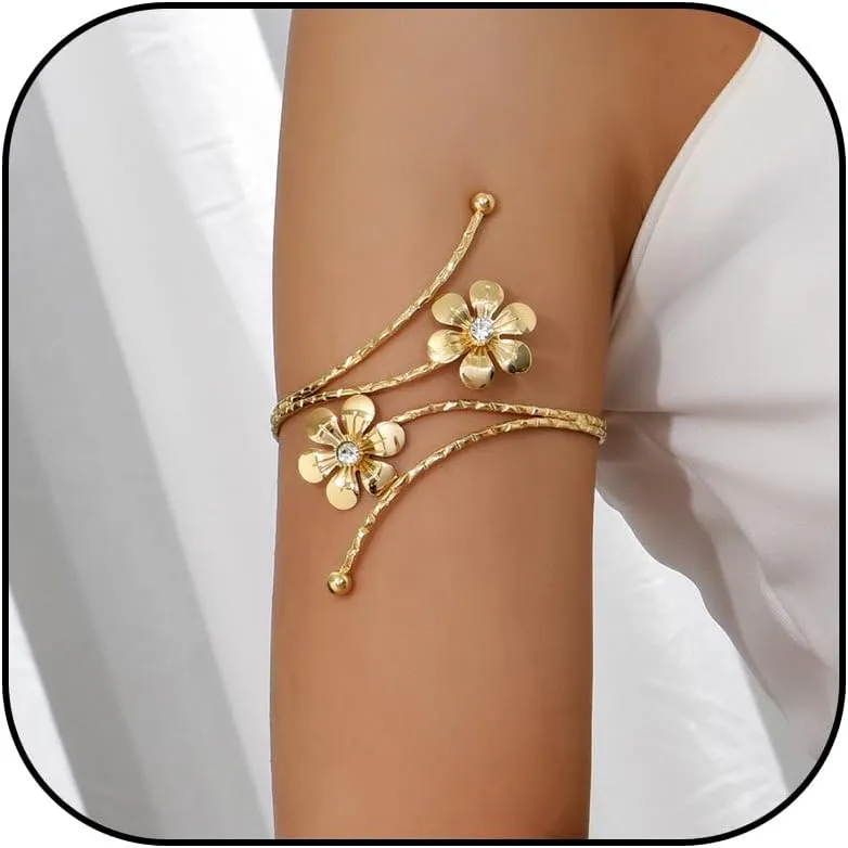 Arm Cuff Gold Arm Cuff Upper Arm Jewelry Gold Cuff Bracelets for Women Chunky Armband Jewelry Trendy Summer Beach Essentials