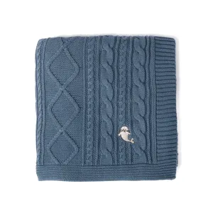 Aster and Oak Bluestone Cable Knit Blanket