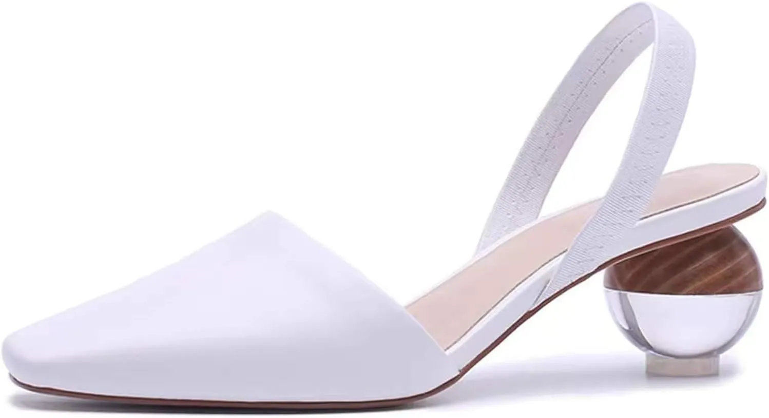 Axellion Mule Slipper for Women, Abnormal Heel Sandals Round Toe Mule Shoes Spherical Sandal Slides for Party Evening