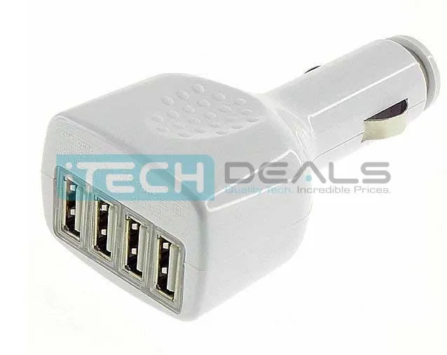 Baytek High Output 4 Port USB Car Travel Charger