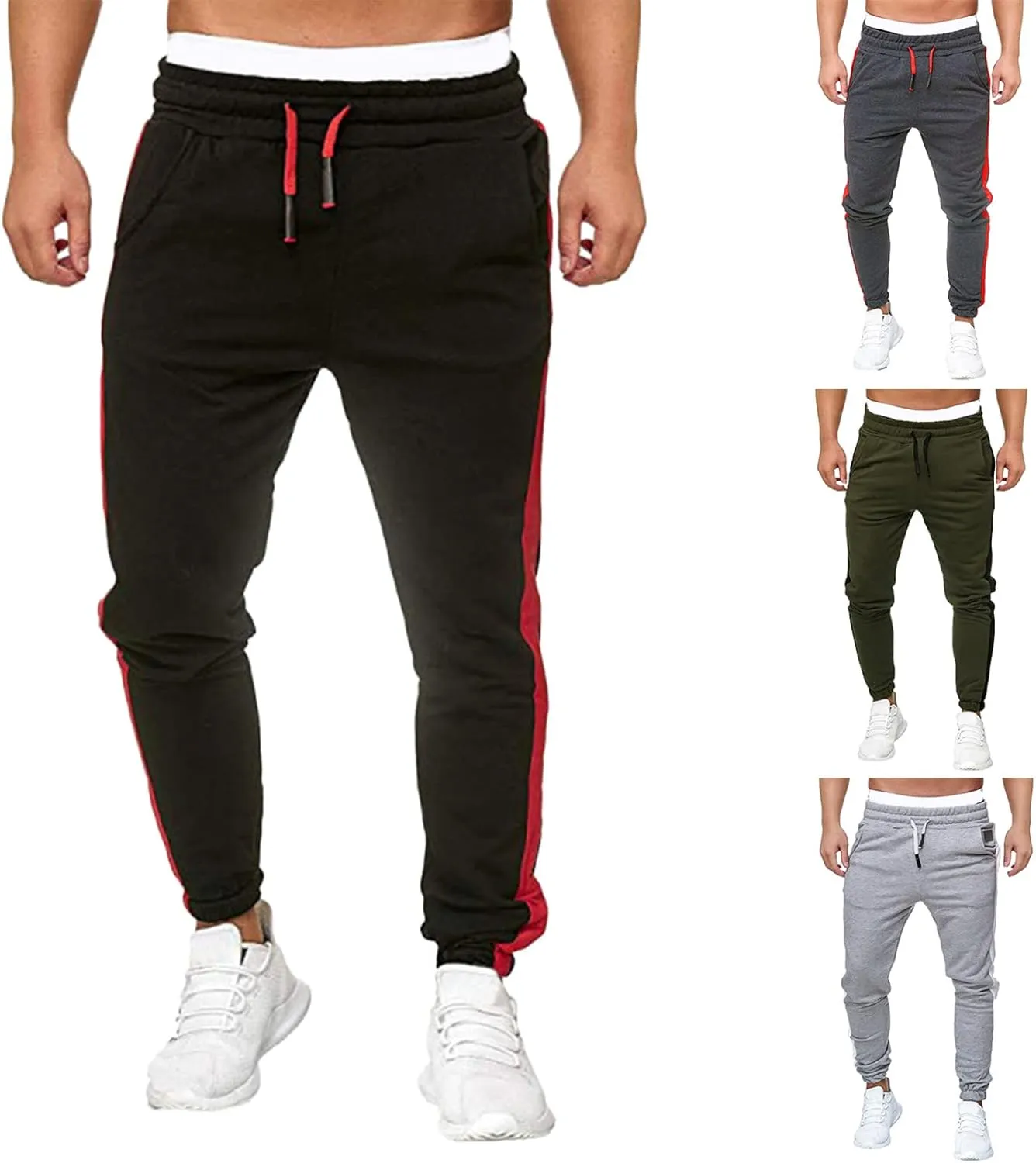 Big and Tall Sweatpants for Men Waist Baggy Drop Crotch Sweatpants Trousers Mens Heavyweight Sweatpants Fleece Lined