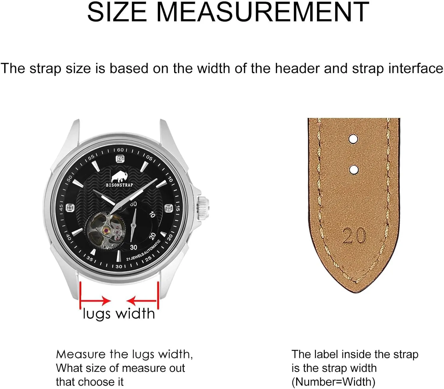 BISONSTRAP Leather Watch Band 18mm 19mm 20mm 21mm 22mm 23mm 24mm, Antique Watch Straps for Men, Supple and Breathable Calfskin