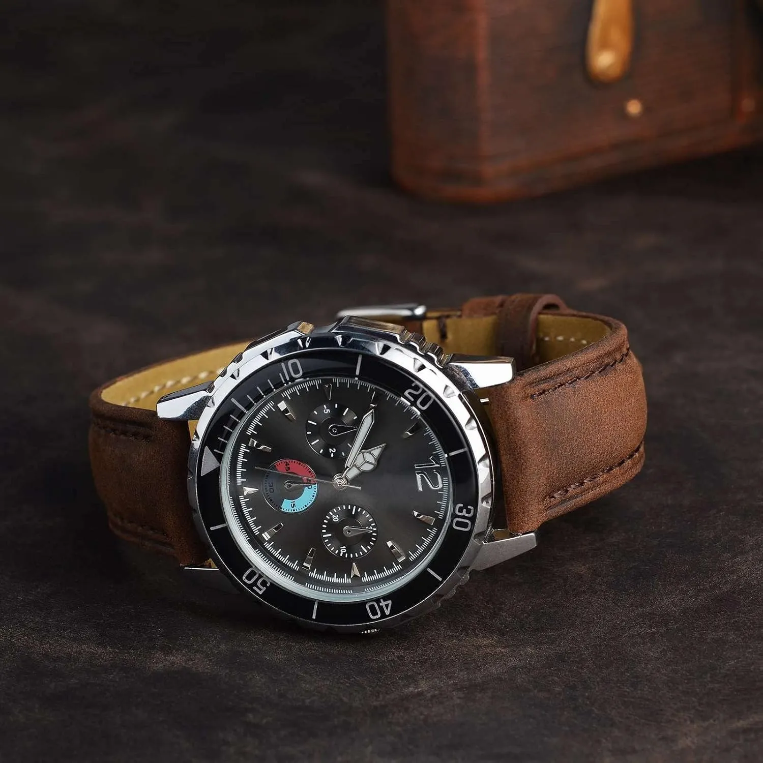 BISONSTRAP Vintage Watch Straps with Gold/Rose Gold Buckle, Leather Replacement Band 18mm 20mm 22mm