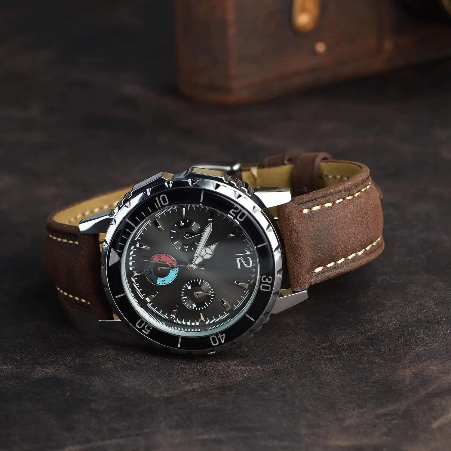 BISONSTRAP Vintage Watch Straps with Gold/Rose Gold Buckle, Leather Replacement Band 18mm 20mm 22mm