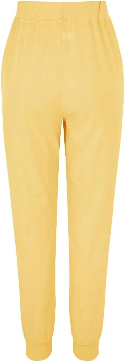 Black Linen Pants Women Tapered Summer Drawstring Elastic Waist High Waisted Lounge Sweatpants Casual Beach Trousers