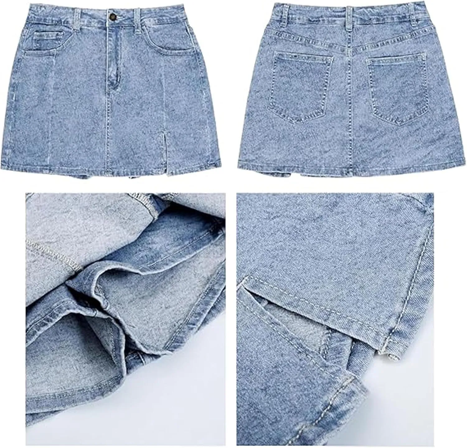 Bloomy Skort, Bloomy Jean Skort, Woman High Waisted Casual Stretchy Denim for Women, Casual and Versatile