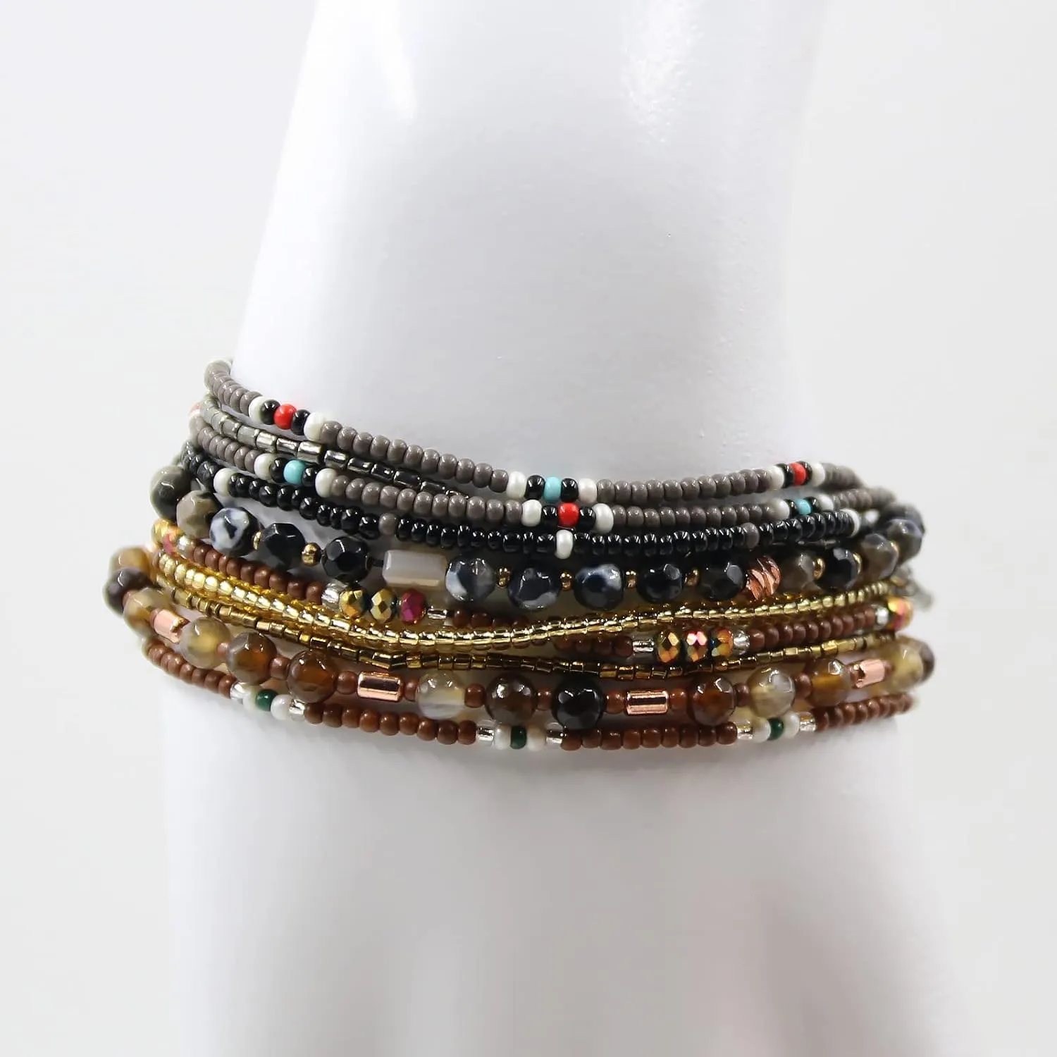 Boho Bracelets Anklets for Women Beaded - Adjustable Bohemian Anklets for Woman Handmade Beaded,2Pcs Braided Beach Bracelet Anklets