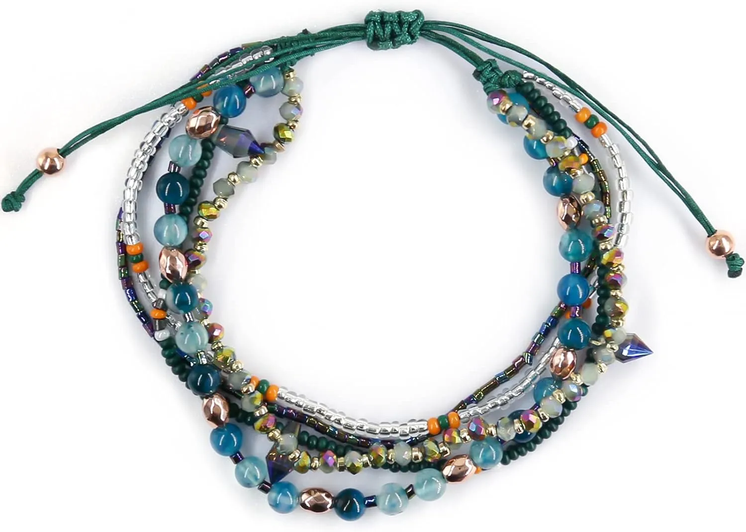 Boho Bracelets Anklets for Women Beaded - Adjustable Bohemian Anklets for Woman Handmade Beaded,2Pcs Braided Beach Bracelet Anklets