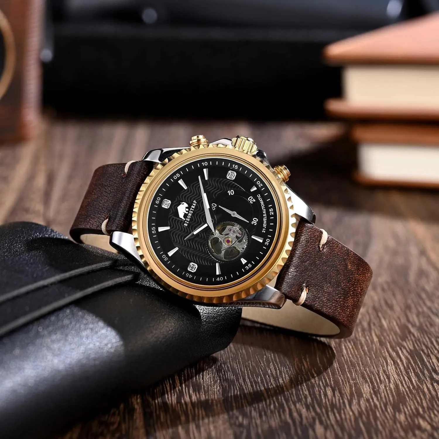 BSIONSTRAP Antique Watch Bands for Men, Italian Leather, Quick Release Watch Straps, Compatible with Watch Lug Width 18mm 20mm 22mm
