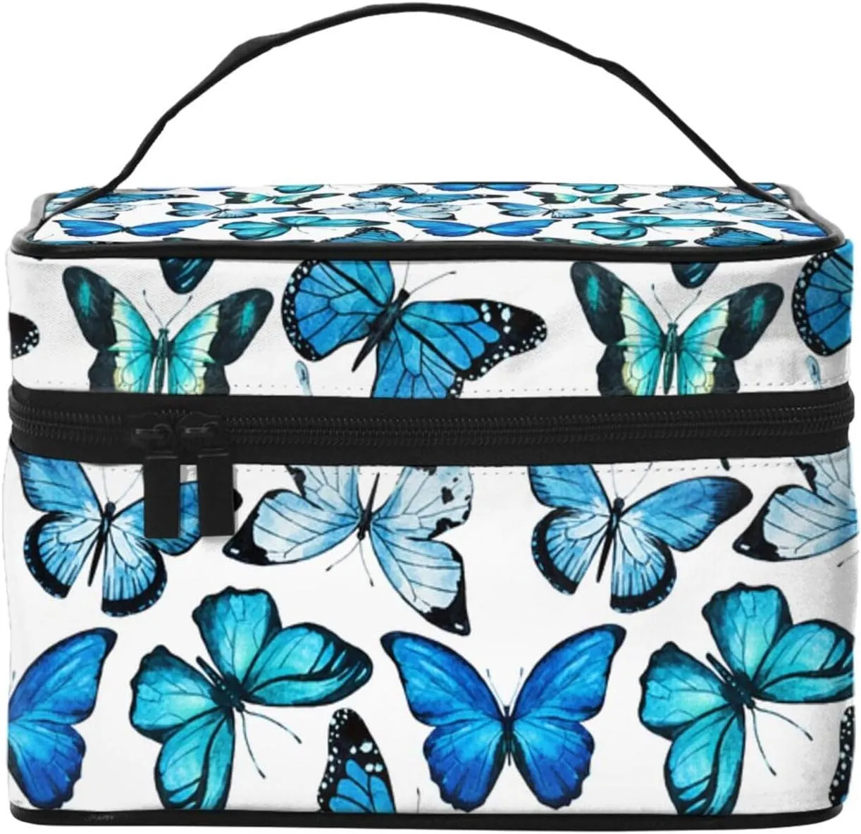 Butterfly Travel Makeup Bag for Women Large Cosmetic Bags Portable Makeup Organizer Bag Vacation Toiletry Bag Girls Makeup Storage Case