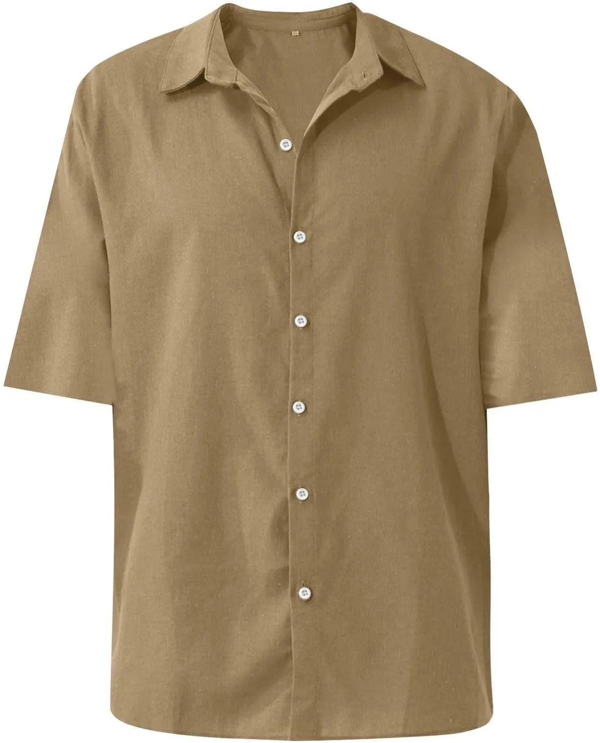 Button Down Shirt Men Casual Short Sleeve Summer Beach Shirts Plus Size Loose Lightweight Linen Shirts