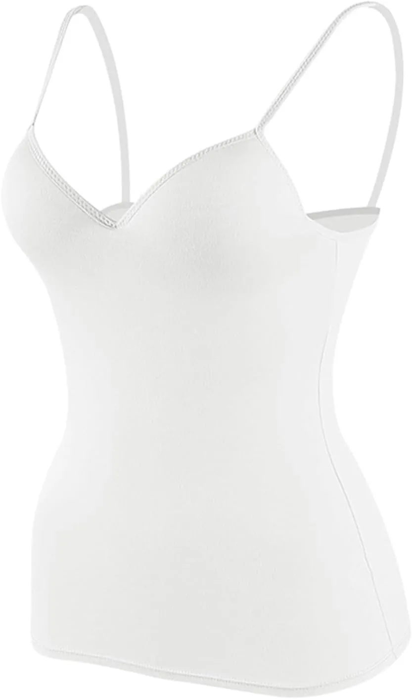 Camisole Tank Tops with Built in Bra for Women 2025 Racerback Workout Undershirts Summer Sports Padded Cami Tube Yoga Tops