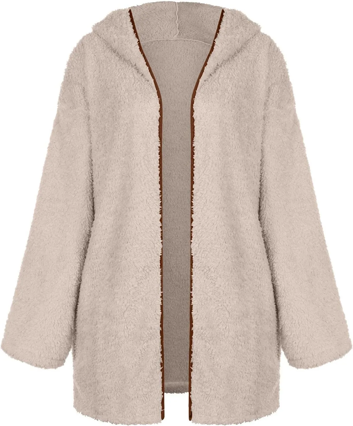 Cardigan for Women Winter Fashion Plus Size Long Fleece Jacket Casual Long Sleeve Open Front Coat Fuzzy Outerwear