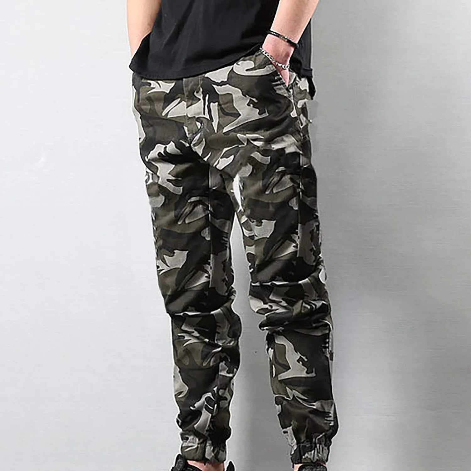 Cargo Pants for Men Big and Tall, Casual Cargo Pants Military Pants Combat Work Pants Mens Chino Jogger Pants Fleece