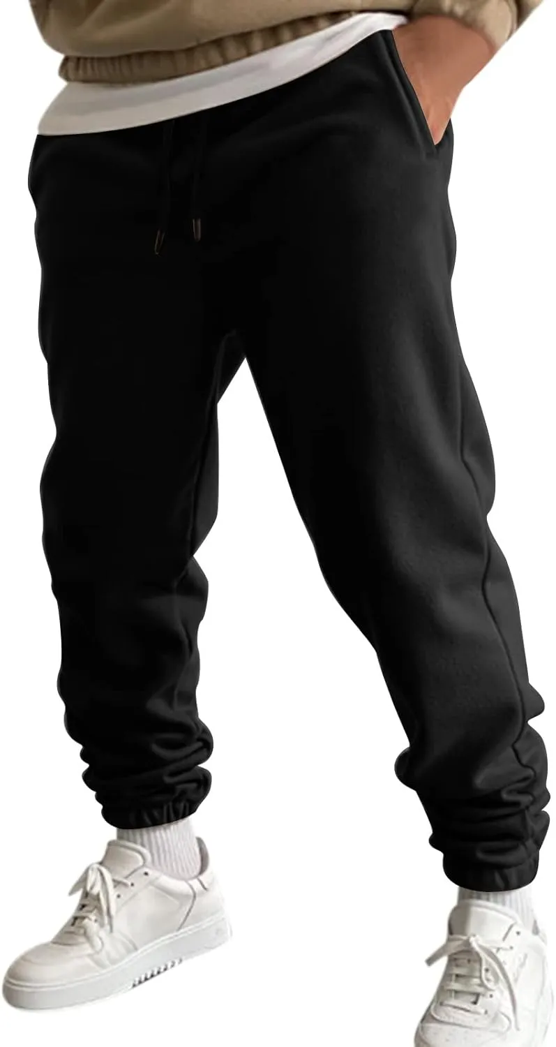 Cargo Sweatpants for Men Big and Tall Gym Sweatpants Men's Cargo Pants with Pockets Cotton Sweatpants Casual Athletic