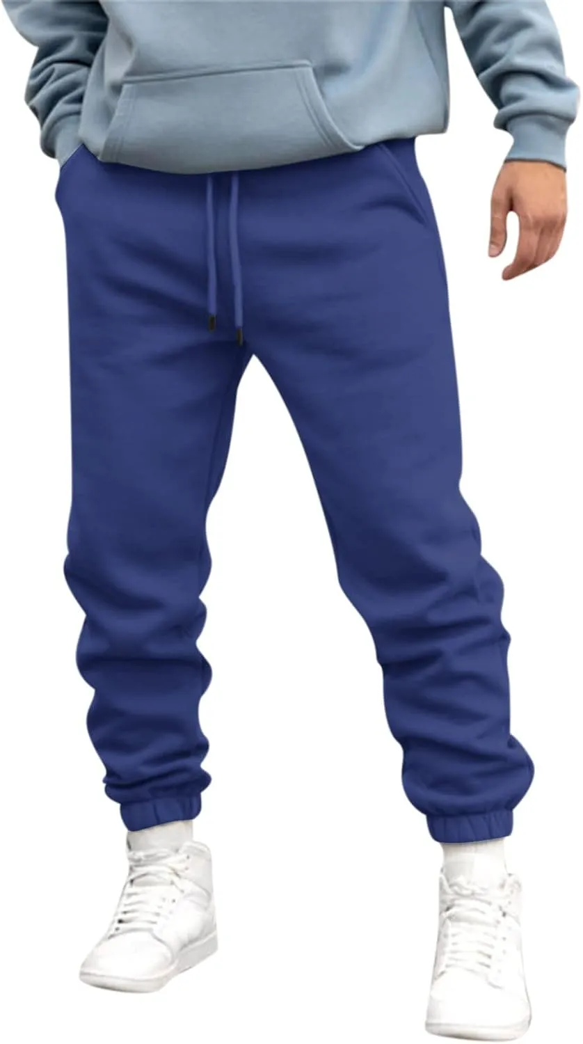 Cargo Sweatpants for Men Big and Tall Gym Sweatpants Men's Cargo Pants with Pockets Cotton Sweatpants Casual Athletic