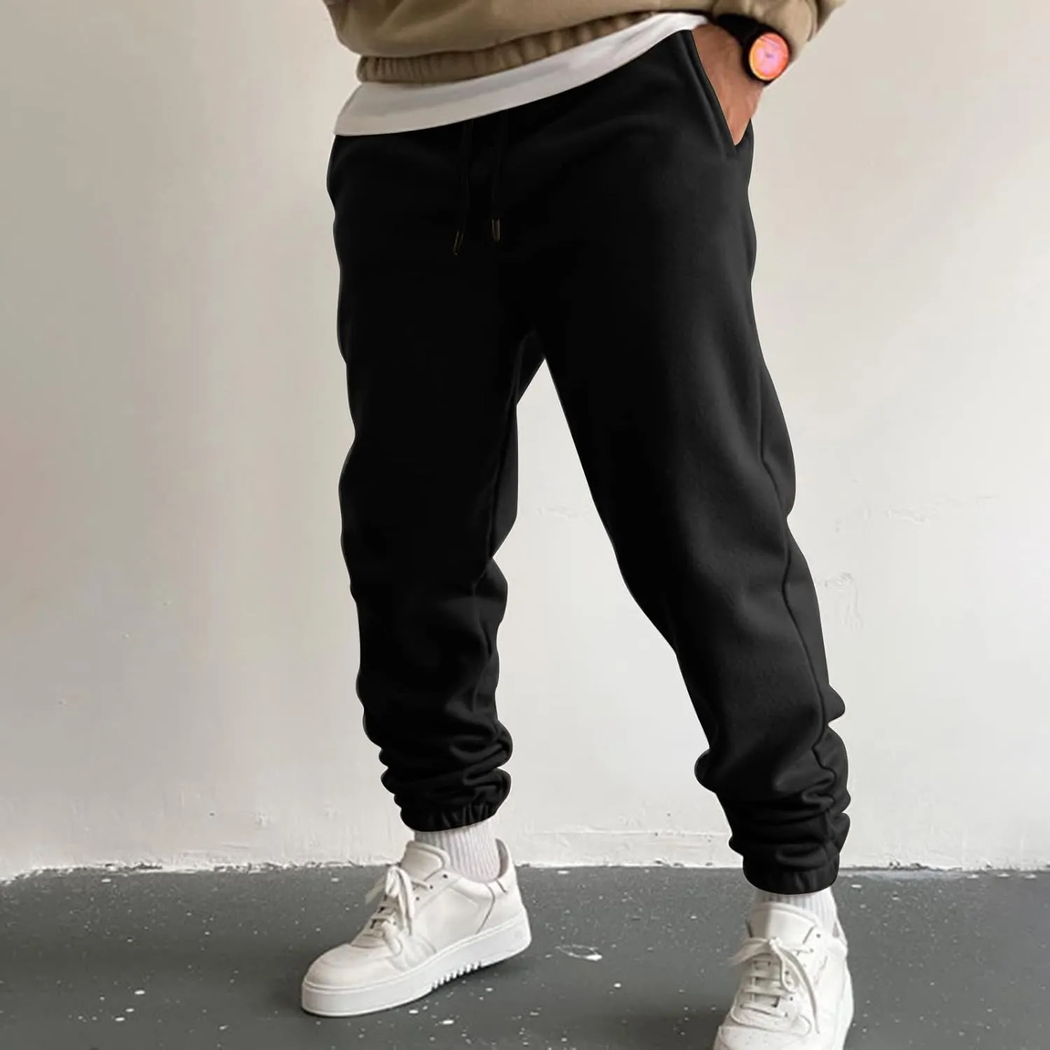 Cargo Sweatpants for Men Big and Tall Gym Sweatpants Men's Cargo Pants with Pockets Cotton Sweatpants Casual Athletic