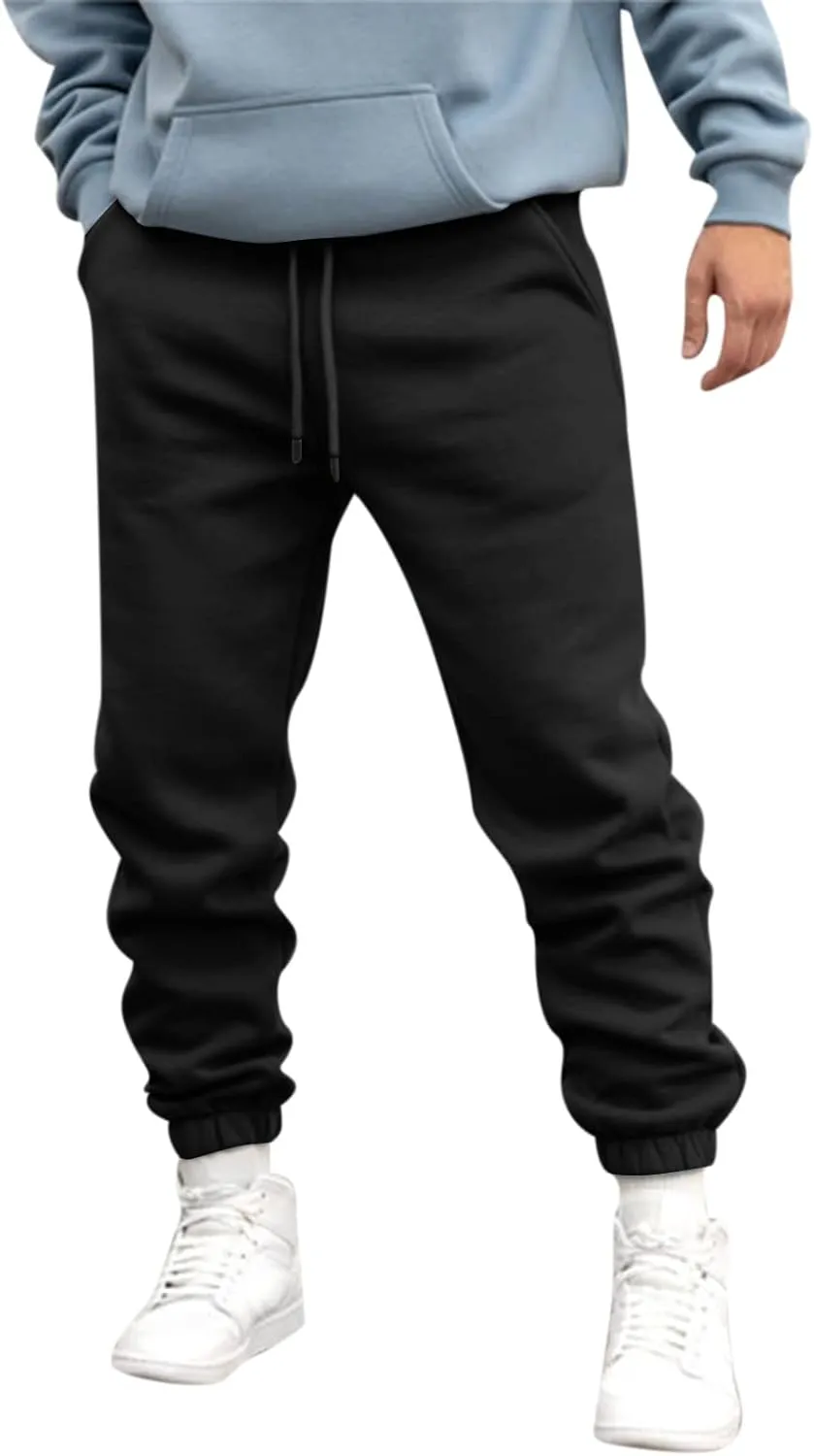 Cargo Sweatpants for Men Big and Tall Gym Sweatpants Men's Cargo Pants with Pockets Cotton Sweatpants Casual Athletic