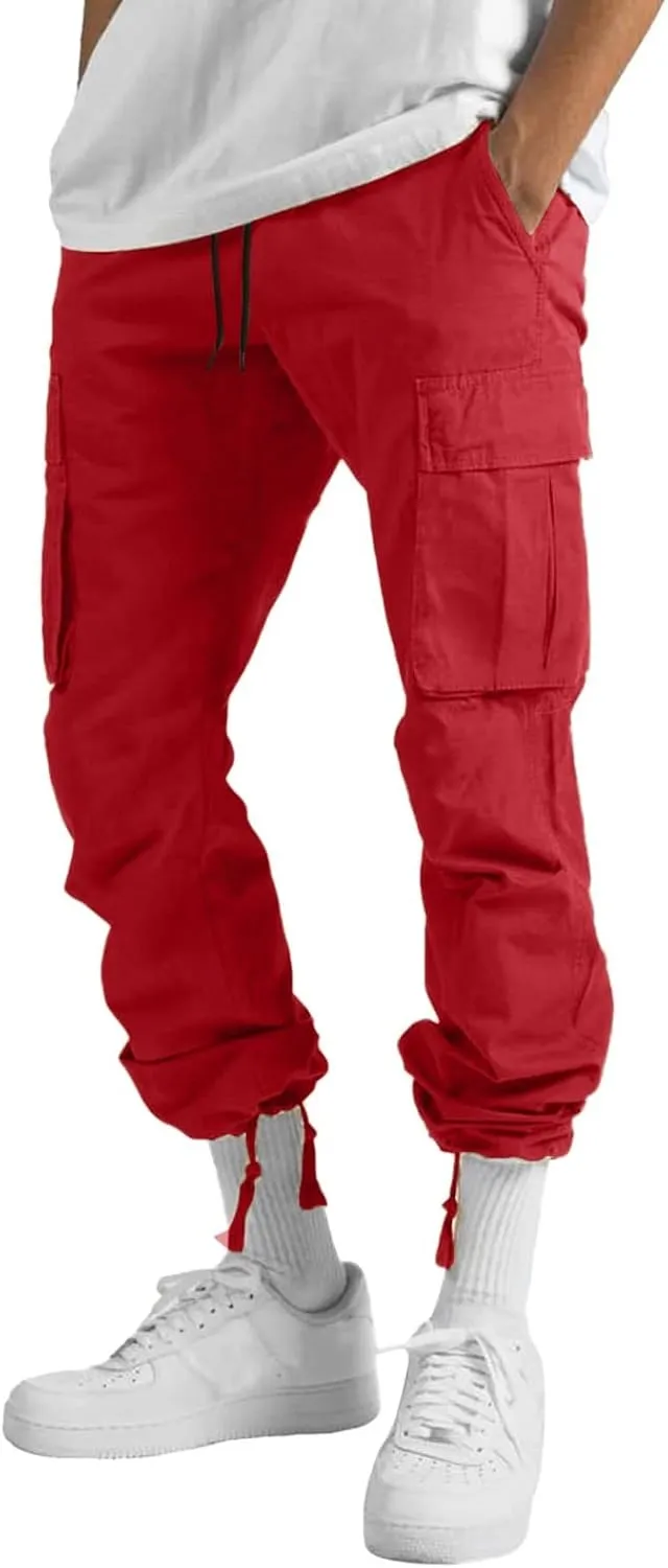 Cargo Sweatpants for Men Big and Tall Pants for Running Sweatpants Hiking Mens Sweatpants Casual Cotton Chinos Cargo