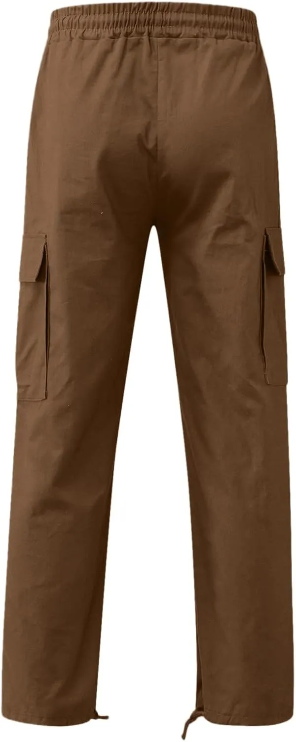 Cargo Sweatpants for Men Big and Tall Pants for Running Sweatpants Hiking Mens Sweatpants Casual Cotton Chinos Cargo