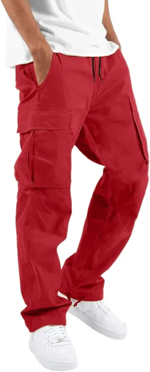 Cargo Sweatpants for Men Big and Tall Pants for Running Sweatpants Hiking Mens Sweatpants Casual Cotton Chinos Cargo