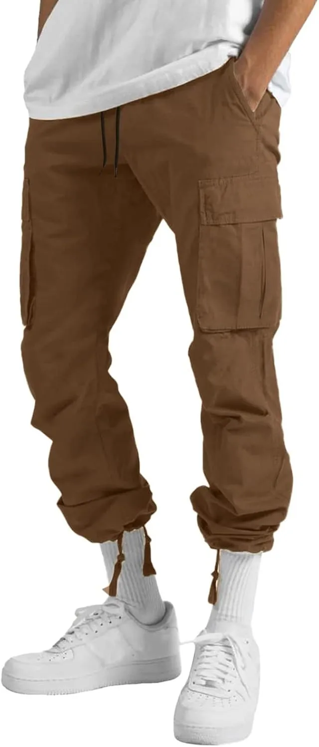 Cargo Sweatpants for Men Big and Tall Pants for Running Sweatpants Hiking Mens Sweatpants Casual Cotton Chinos Cargo