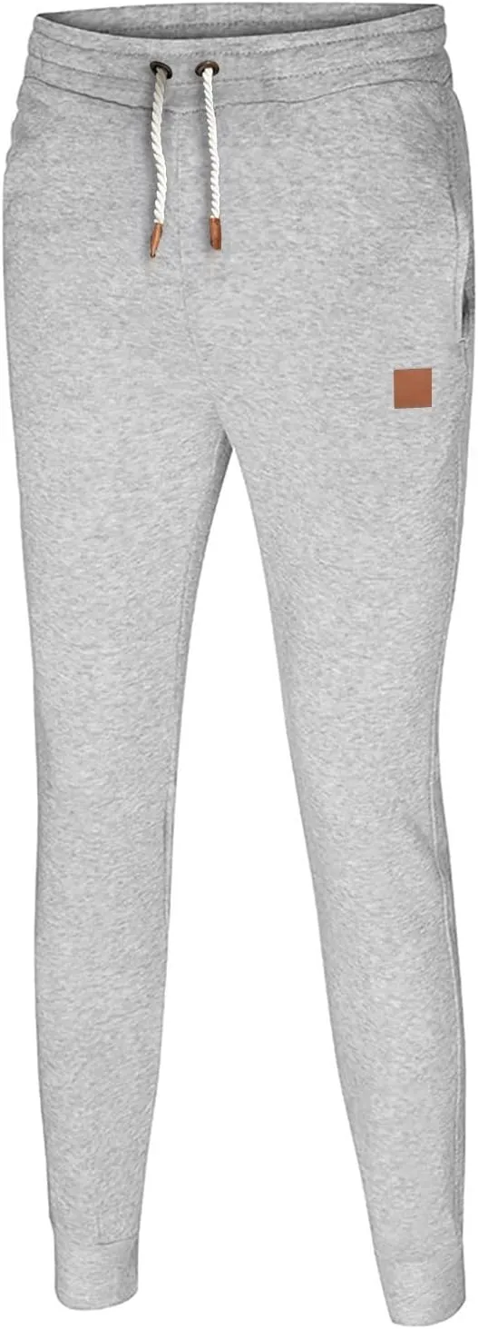 Cargo Sweatpants for Men Drawstring Sport Trousers Men's Heavyweight Fleece Cargo Sweatpants Elastic Waist Drawstring