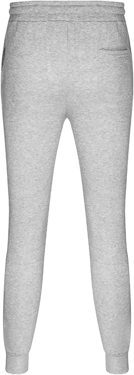 Cargo Sweatpants for Men Drawstring Sport Trousers Men's Heavyweight Fleece Cargo Sweatpants Elastic Waist Drawstring