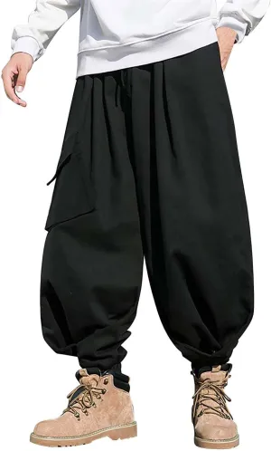 Cargo Sweatpants for Men Mens Lounge Pants Zipper Fly Sweatpants for Men Lightweight Loose Fit Open Bottom Sweatpants