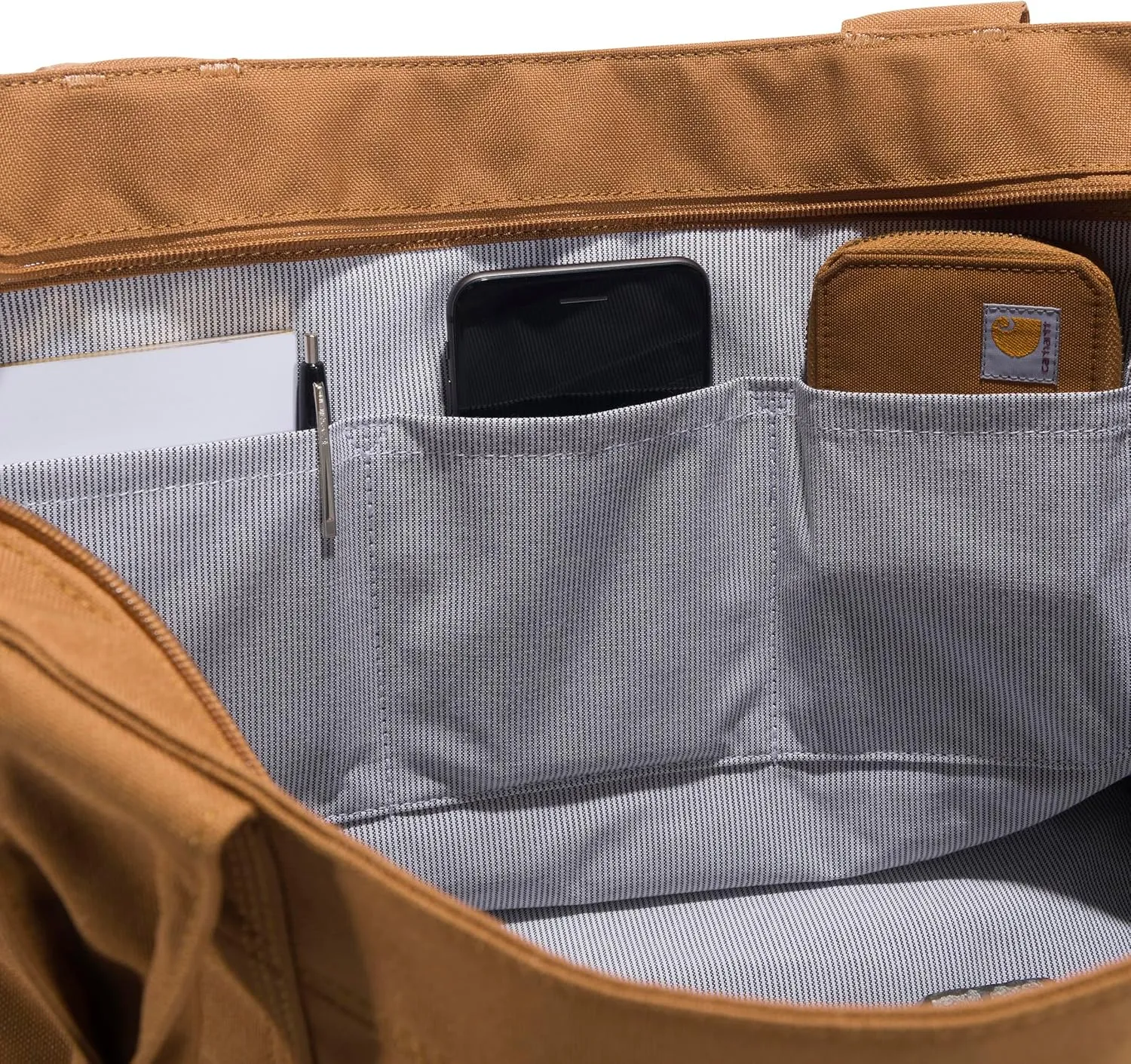 Carhartt Horizontal Zip, Durable Water-Resistant Tote Bag with Zipper Closure