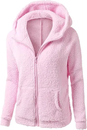 Ceboyel Womens Fleece Jacket With Hood Sherpa Full Zip Up Hoodie Fuzzy Coats Trendy Lightweight Warm Winter Clothes 2023