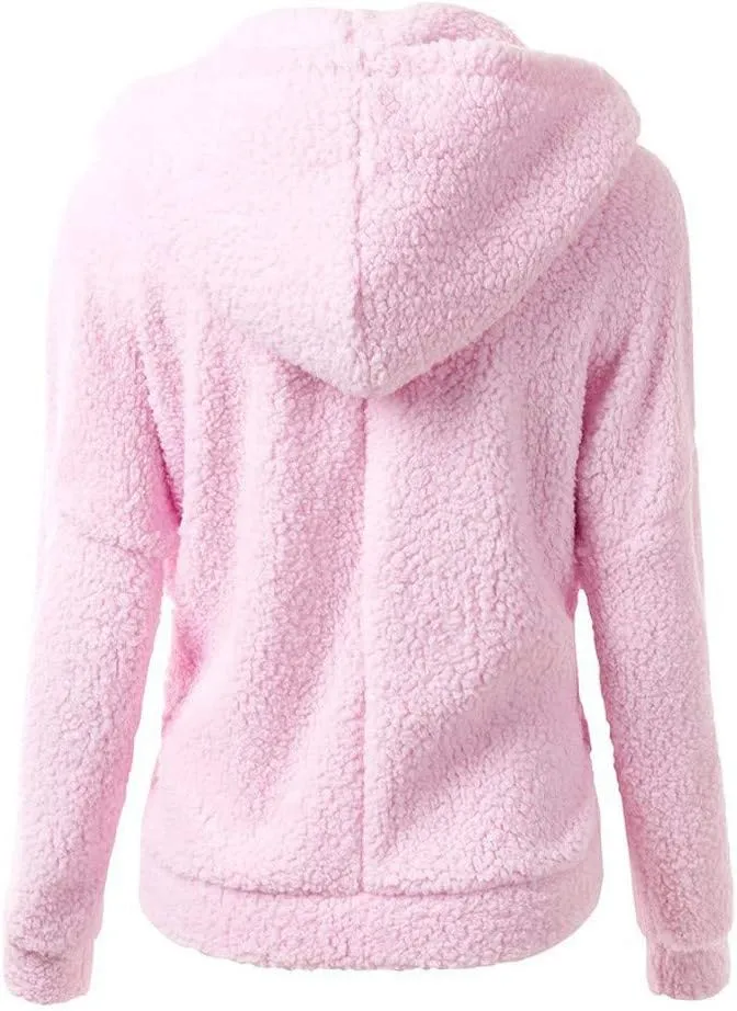 Ceboyel Womens Fleece Jacket With Hood Sherpa Full Zip Up Hoodie Fuzzy Coats Trendy Lightweight Warm Winter Clothes 2023