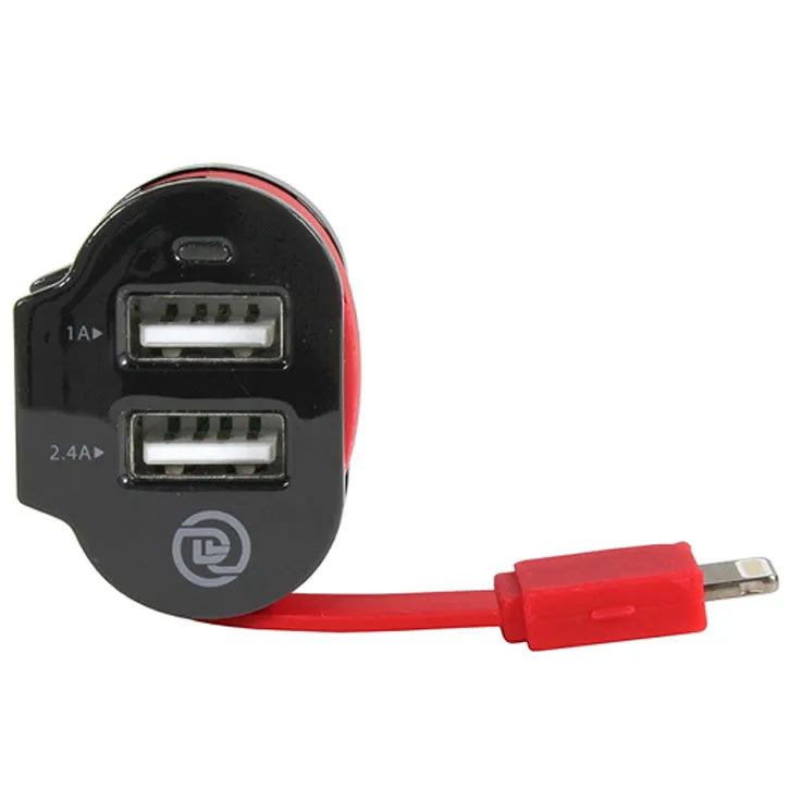 ChargeIt Dual USB 6 Amp Car Charger with MFI Cable