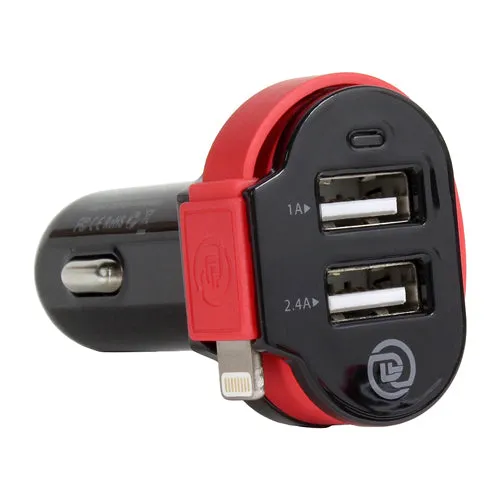 ChargeIt Dual USB 6 Amp Car Charger with MFI Cable