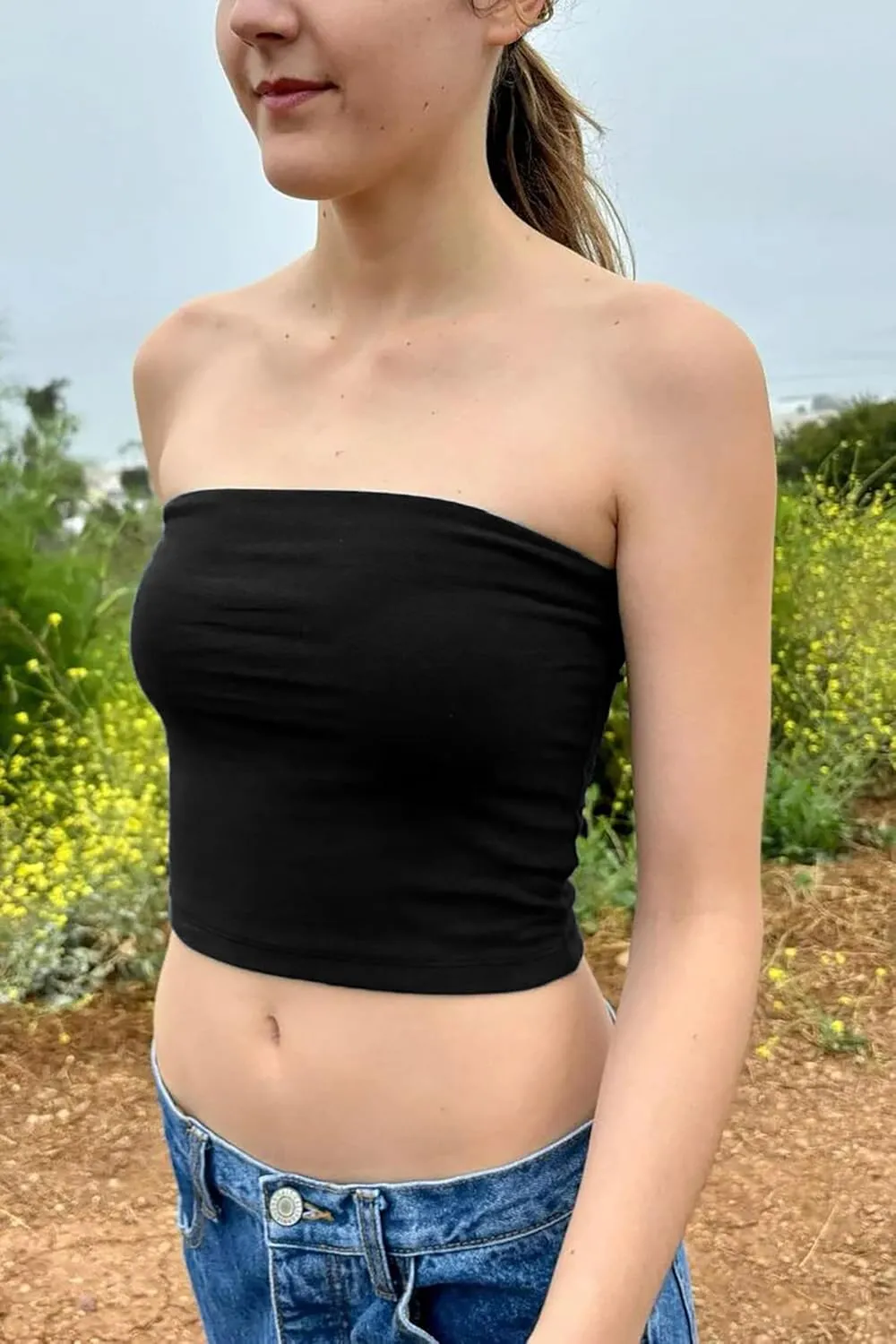 Cioatin Women Sexy Strapless Bandeau Tube Tops Sleeveless Tight Clean Fit Crop Tank Y2K Coquette Teens Layering Clothes