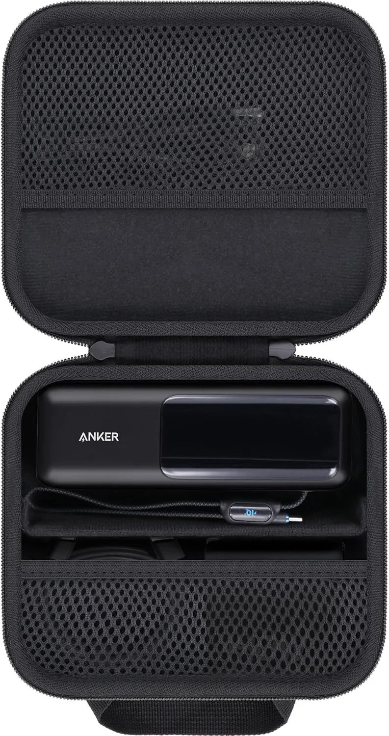 co2CREA for Anker 25,000mAh 165W Laptop Power Bank and Laptop 140W USB-C Charger, Hard Travel Case Compatible with 25K Power Bank A1695, Case Only (Black Case)