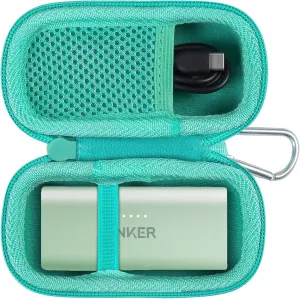 co2CREA Hard Case Compatible with Anker 621 Nano Power Bank 5,000mAh 12W Portable Charger, Green Case