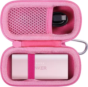 co2CREA Hard Case Compatible with Anker 621 Nano Power Bank 5,000mAh 12W Portable Charger, Pink Case