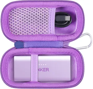 co2CREA Hard Case Compatible with Anker 621 Nano Power Bank 5,000mAh 12W Portable Charger, Purple Case